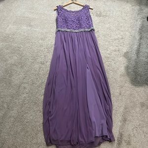 Purple Bridesmaid Dress with Custom Belt